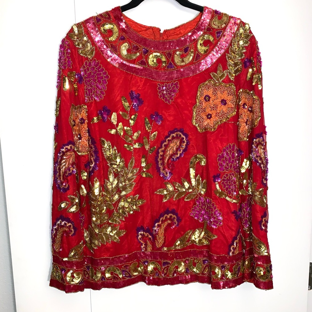 VINTAGE Sequin top sized L